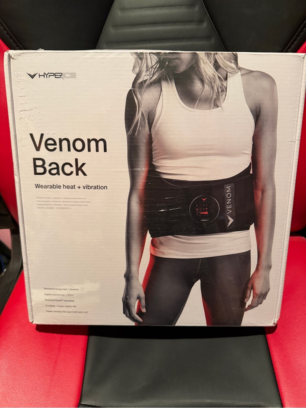 Venom Back Wearable Heat & Vibration Belt - Black -new sealed